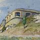 Watercolour landscape of Provence "the fort on the town", early 20th century.