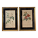 Pair of vintage botanical frames in gilded wood