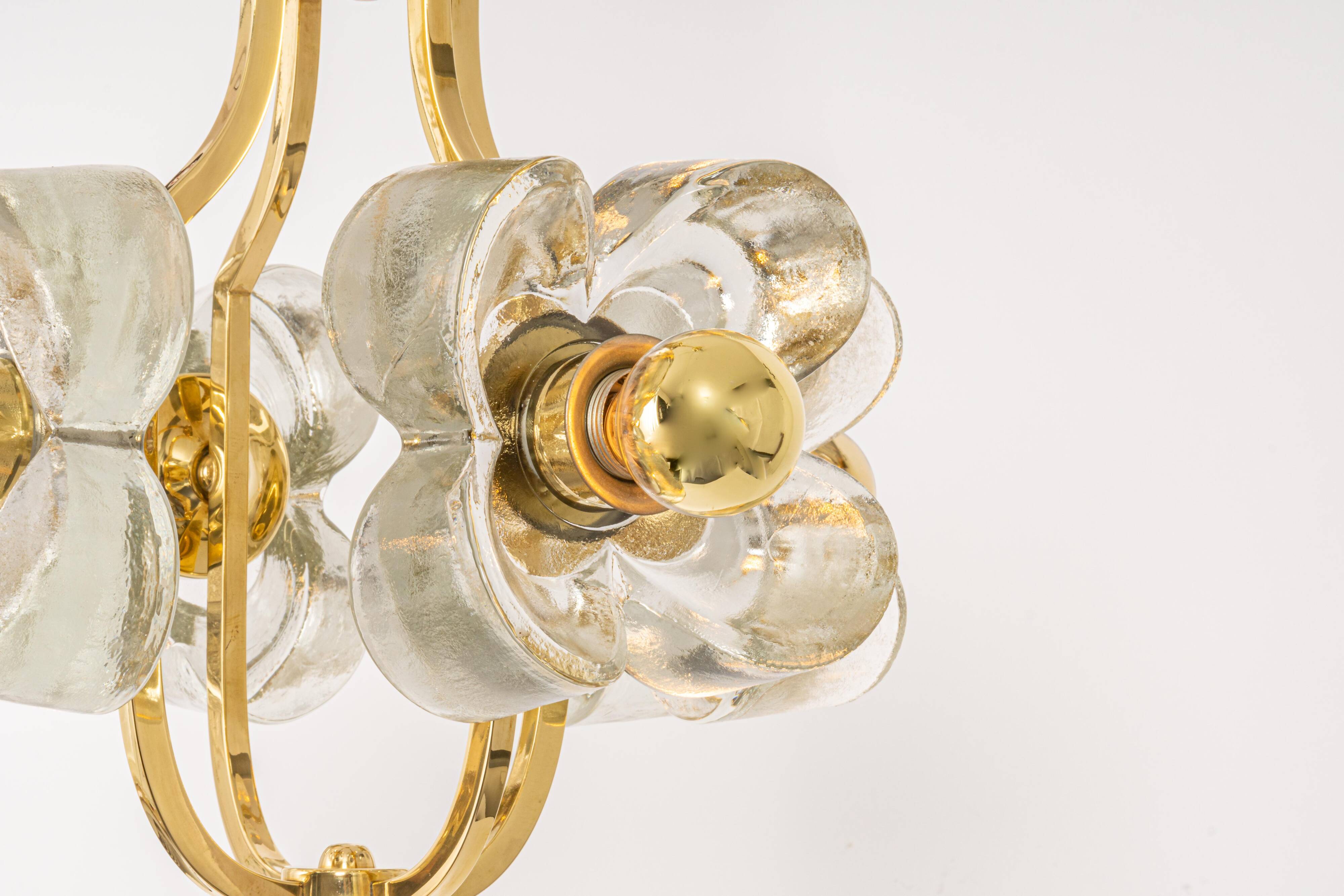 Small brass and crystal glass pendant by Sische, Germany, 1970s.