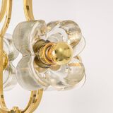 Small brass and crystal glass pendant by Sische, Germany, 1970s.