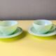Tasses à café en jadeite art déco