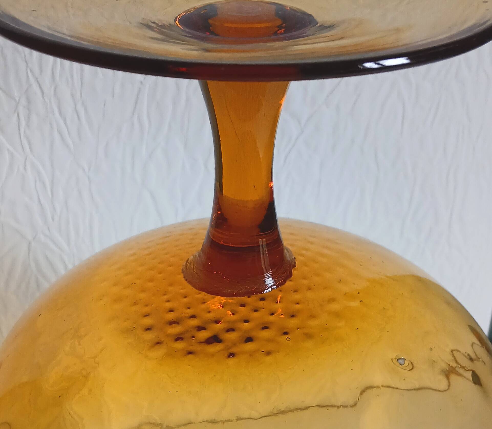 Empoli vase in textured blown amber glass from around 1960.