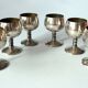 6 Art Deco wine or sherry glasses made of electro silver plated brass