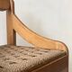 Chaise scandinave vintage en orme et corde tressée, design 1950
