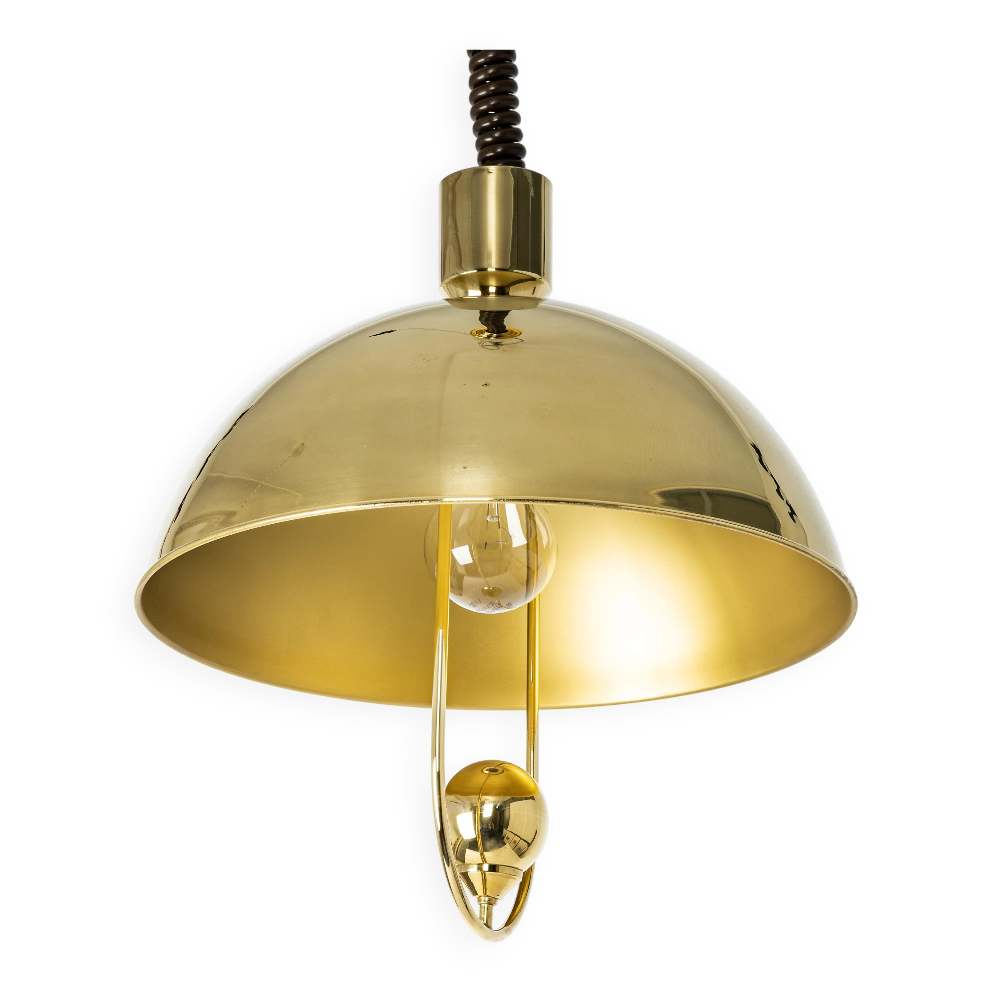 Small dome pendant in brass by Florian Schulz, Germany.