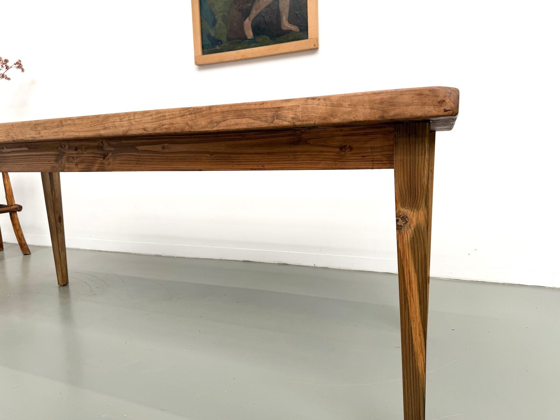 Table de ferme vintage en peuplier