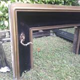 Fireplace XVIII° black marble louis XIV style with narrowed and floor slabs