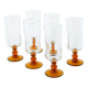 Set of 6 amber-footed champagne flutes, 1970
