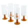 Set of 6 amber-footed champagne flutes, 1970