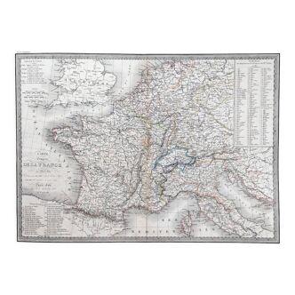 Old map of France - 1842