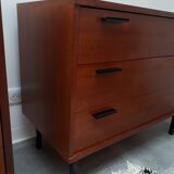 Furniture sideboard of 2 modules in teak veneer