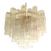 Lustre en verre de murano « tronchi » clair d60