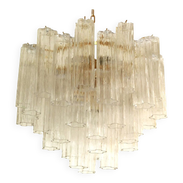 Lustre en verre de murano « tronchi » clair d60