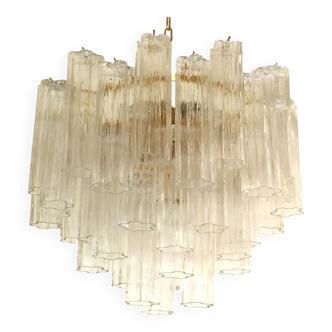 Clear “tronchi” murano glass chandelier d60