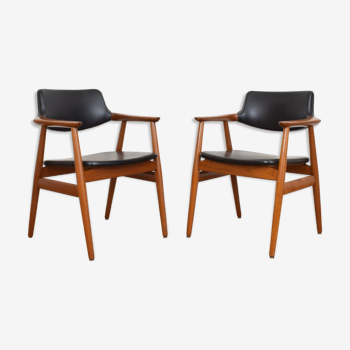 Set of 2 mid-century danish chairs by Svend Åge Eriksen for Glostrup, 1950s