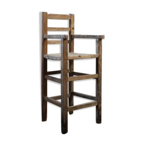 Ancienne chaise haute en bois pour