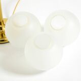 1960s Space Age brass table lamp by Kaiser Leuchten  with 3 glass globes