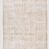 5x12 Pastel Beige Pink Turkish Vintage Area Rug, 160x375Cm
