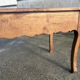 Solid oak farmhouse table, one drawer, vintage, early 20th century.