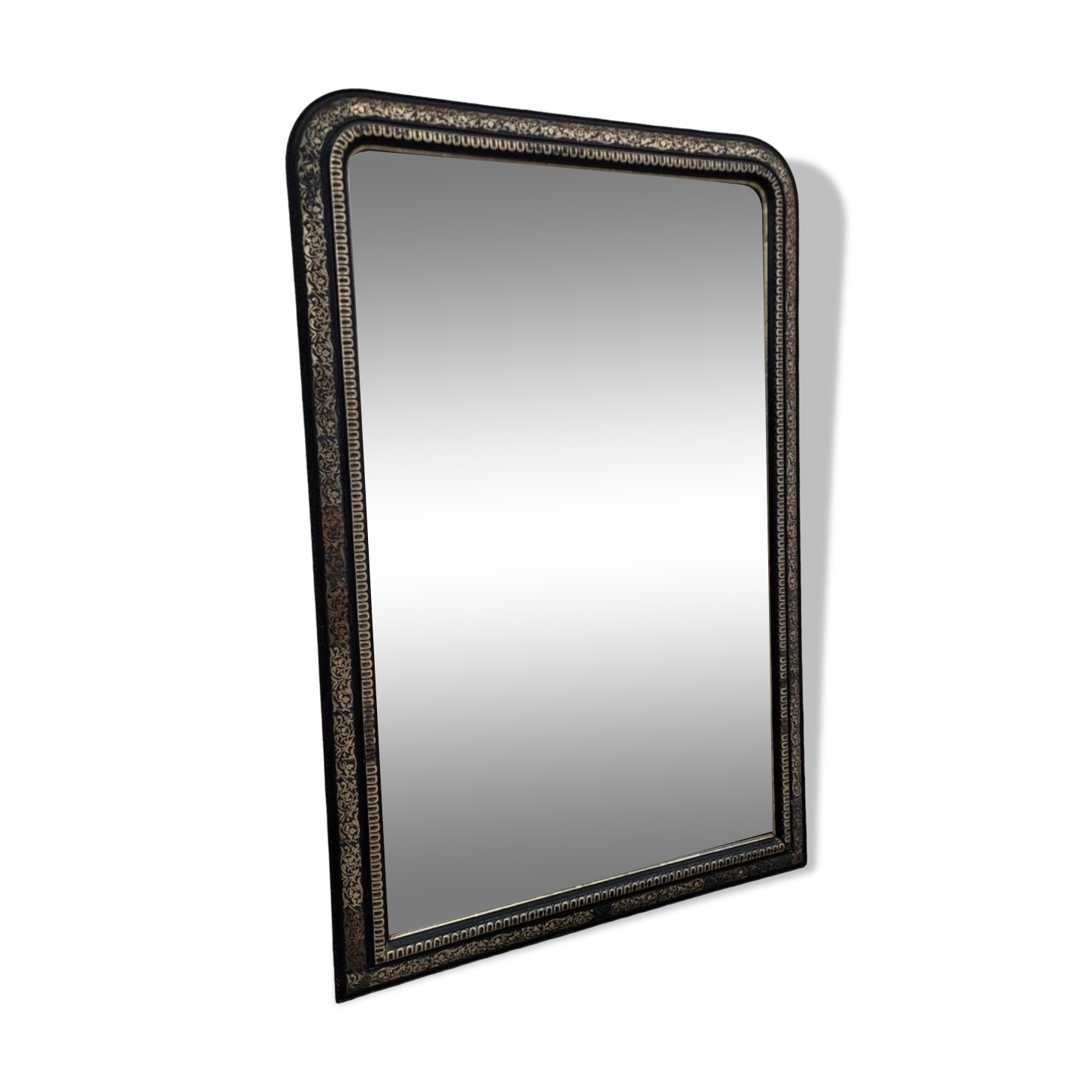 Louis Philippe Napoleon III mirror in decorated gilded wood - 1m70