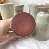 6 mazagrans in vintage speckled stoneware