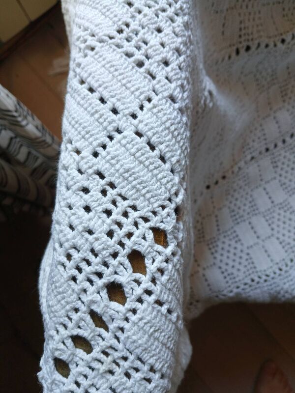 Dessus de lit/ plaid ancien crochet