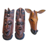 Lot de trois masques africains en bois
