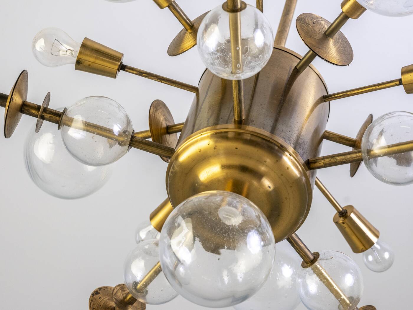 Space Age Brass Candlestick, 1970s, Czechoslovakia