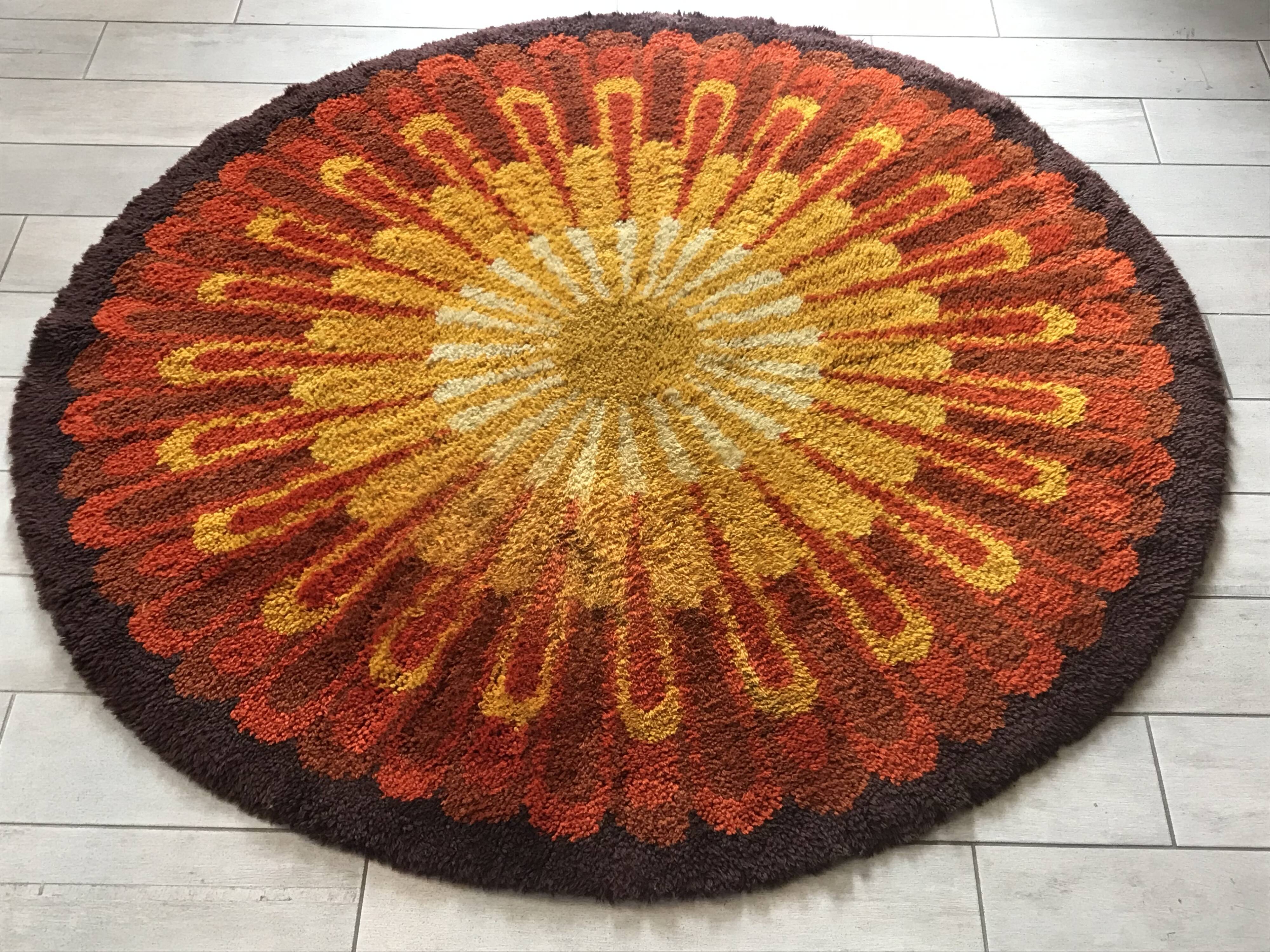 Round carpet desso vintage Annees 70