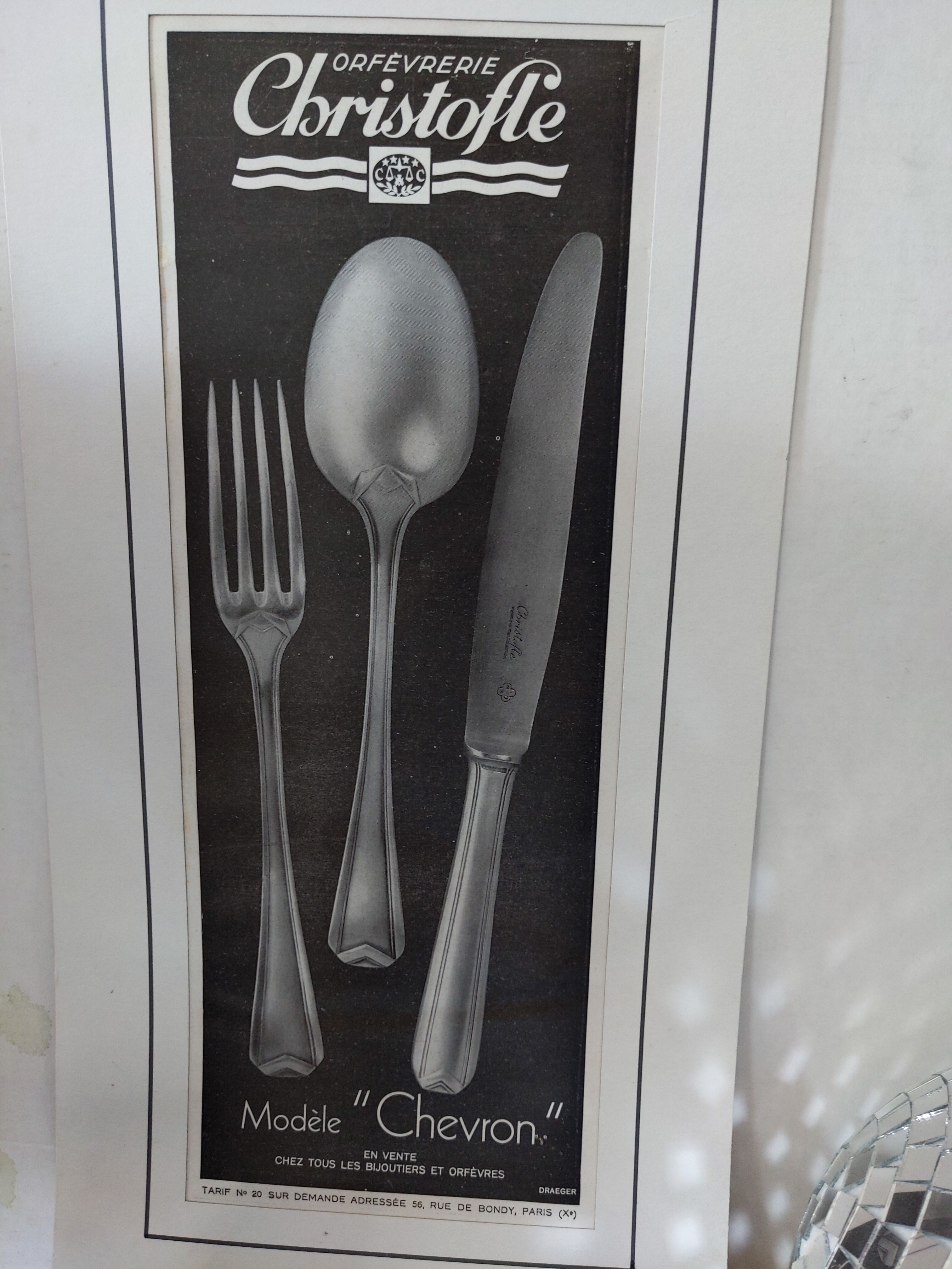 Antique advertising December 27, 1930 vintage cutlery kitchen goldsmith christofle