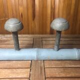 Ancienne patère porte manteau mural x2 bois gris vintage #a417