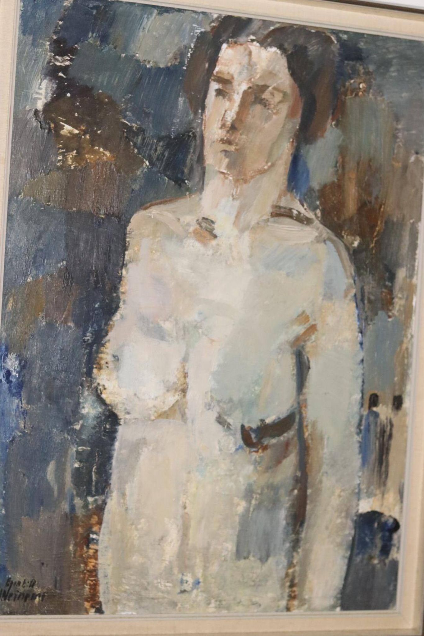 Large Swedish Mid-Century Oil On Canvas Painting" Nude Study " by Egon E:son Weinemo