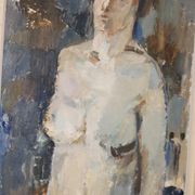 Large Swedish Mid-Century Oil On Canvas Painting" Nude Study " by Egon E:son Weinemo