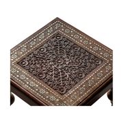 Table basse Chowki artisanal en bois de Sesham 15 x 15 po