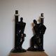 Black porcelain detective lamp, 80s
