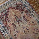 Tapis persan Kerman Lavar antique fait main 90 cm x 146 cm années 1880