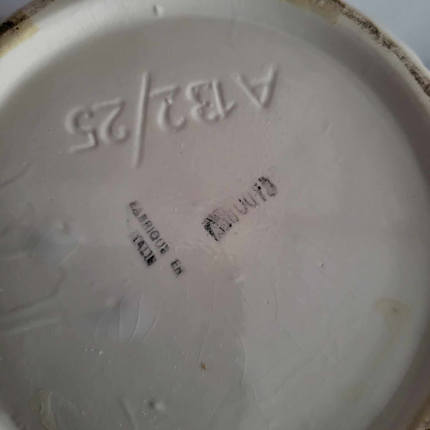 Vintage twisted barbotine vase