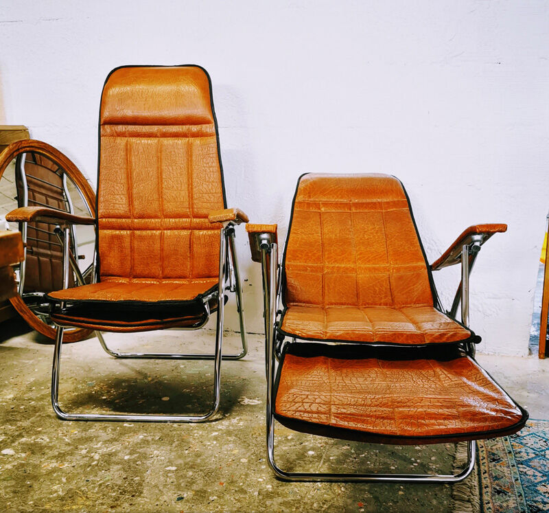 Pair of Italian reclining chairs Maule Marga from the 1970s
