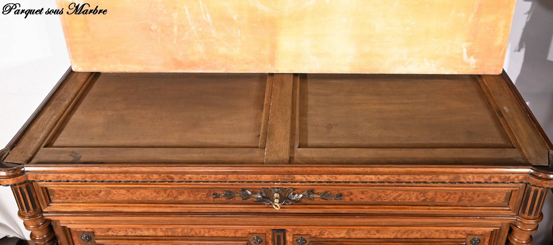 Commode Buffet in Amboyna Burl and Rosewood, Louis XVI style – 2nd Part 19th