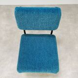Modernist heater 50s vintage blue buckle fabric
