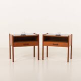 Italian mid century bedside tables, vintage nightstands, 1960s