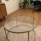 Table basse verre et laiton