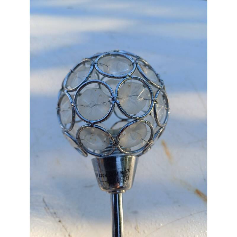 Vintage chrome metal pendant light