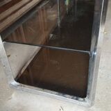 Large shelf chrome and smoked glass 1970