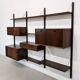 Modular wall cabinet in rosewood