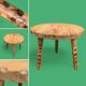 Solid pine tripod coffee table, raw, 1960
