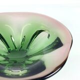 Bol en verre artistique de Frantisel Zemek pour la verrerie de Mstisov, Tchécoslovaquie