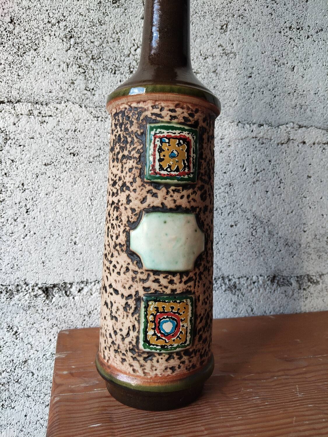 Large decorative bottle West Germany in ceramic – 1970s
