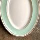 Luneville oval dish in water-green and golden opaque porcelain