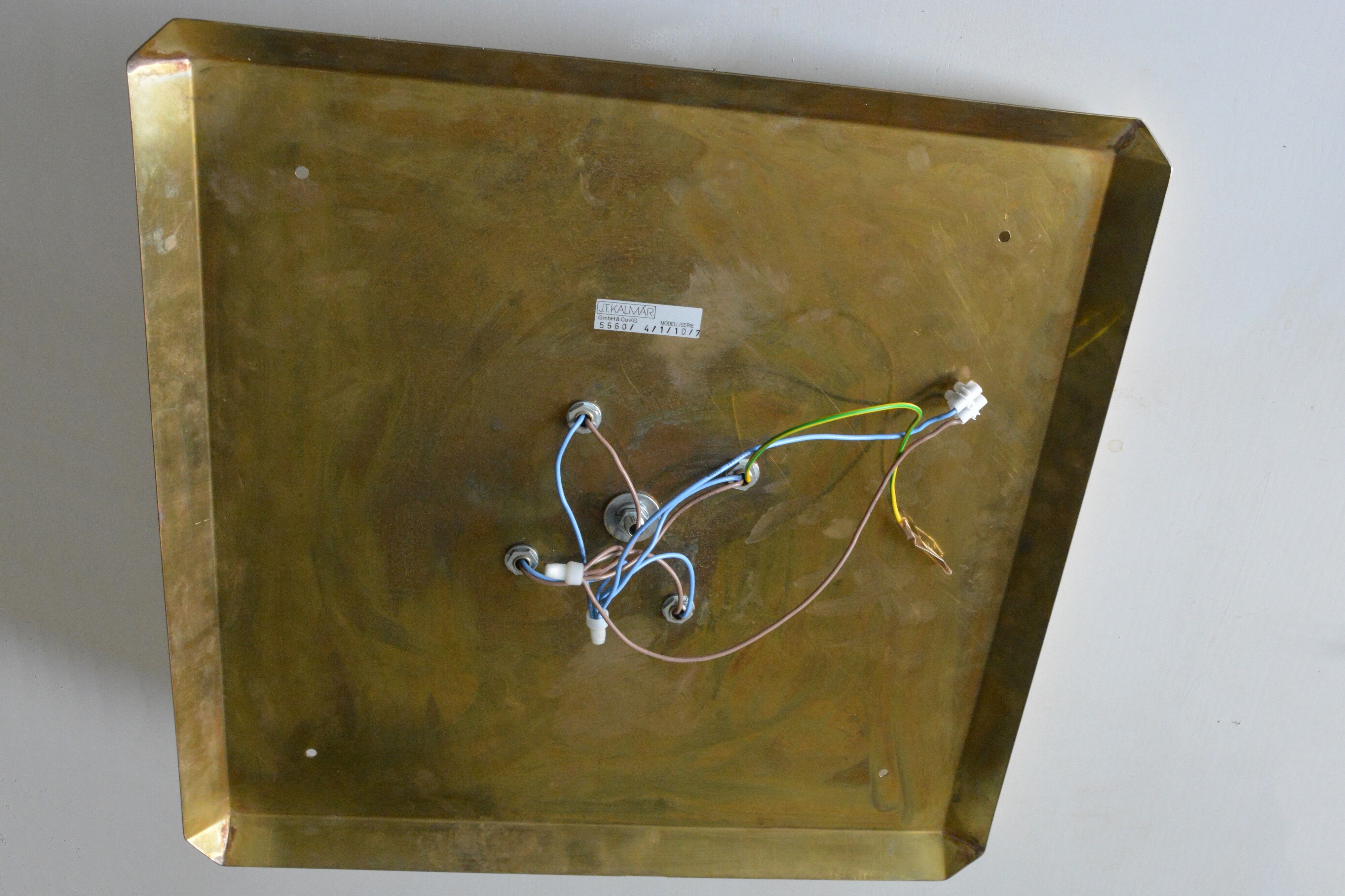 Large Kalmar flushmount, Murano ice glass 70s